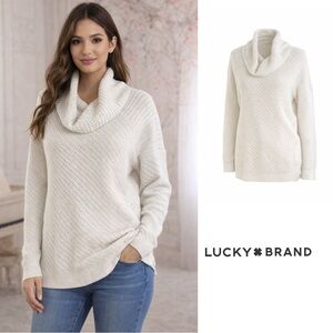 Lucky Brand Cowl Neck Side Button Sweater